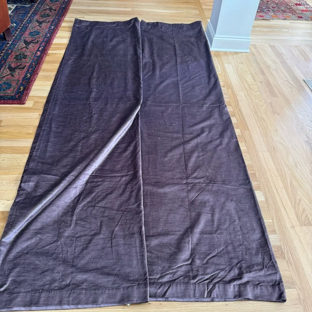 Set 2 / WEST ELM Luster Velvet Curtain 96”